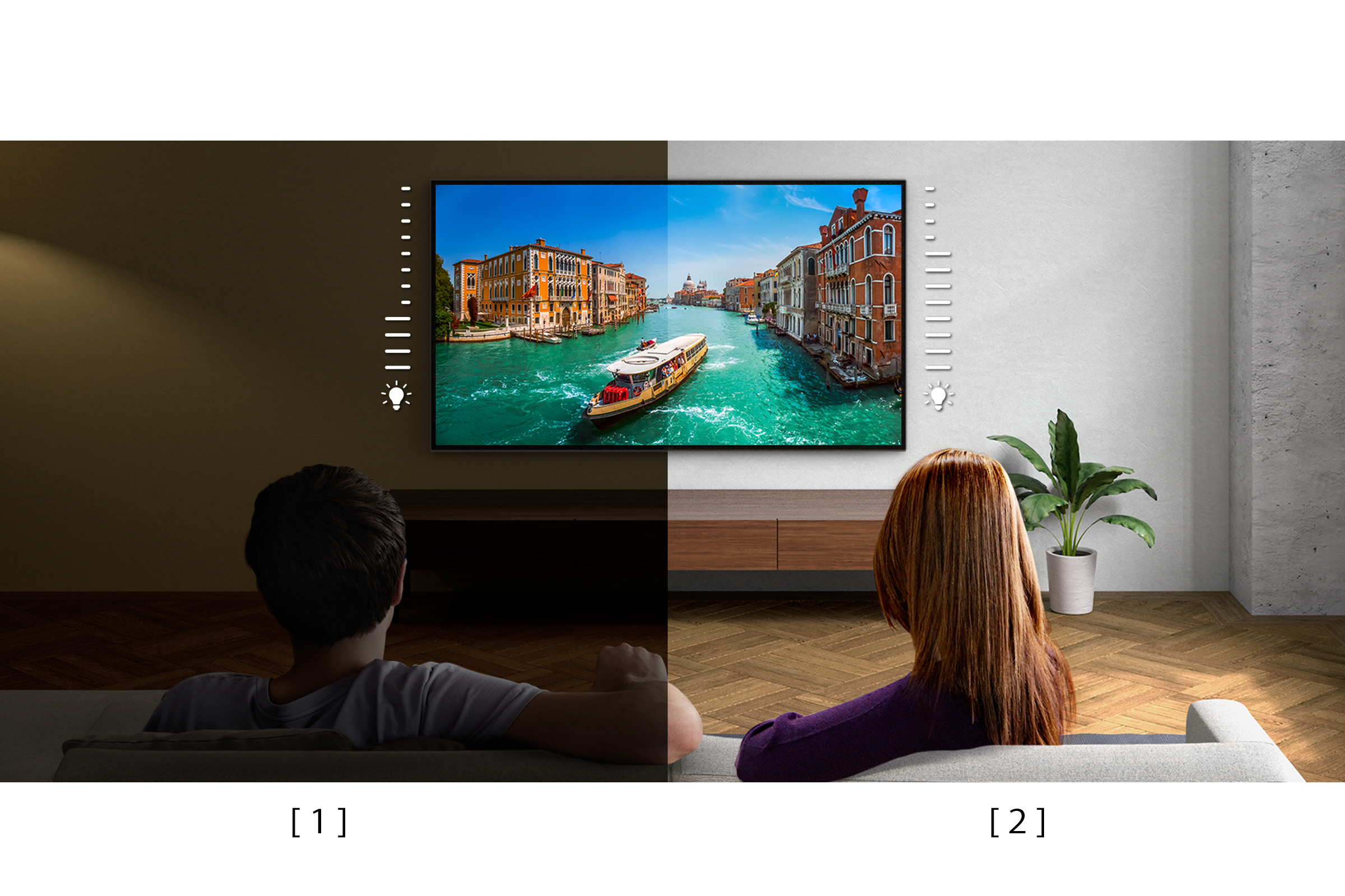 自动亮度调整，达至最佳的观看效果和能源使用率